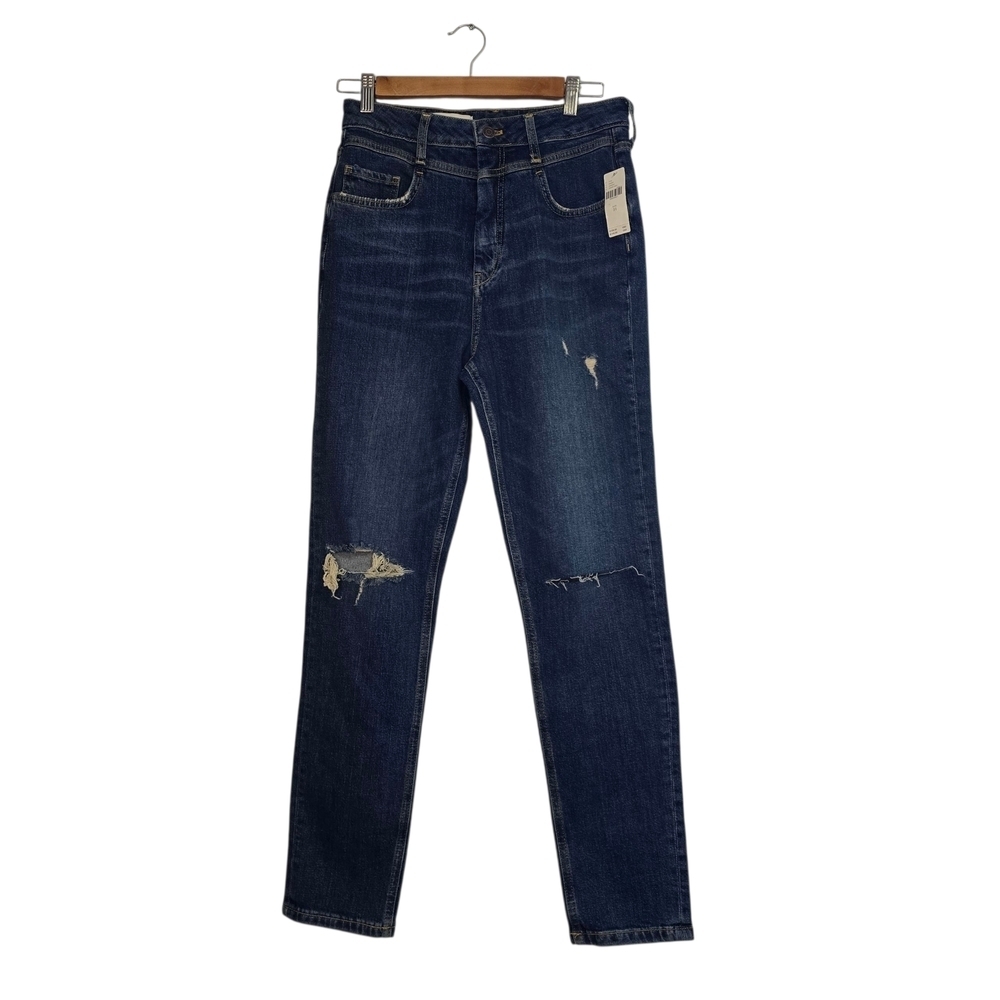 Anthropologie Pilcro High Rise Slim Denim Medi Jeans in Blue